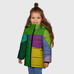 Куртка зимняя для девочки Абстрактный случайный набор геометрических фигур -, цвет: 3D-светло-серый — фото 2