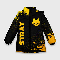 Зимняя куртка для девочки Stray - gold gradient: символ и надпись вертикальн