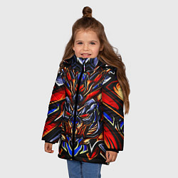 Куртка зимняя для девочки Железный монстр, цвет: 3D-черный — фото 2