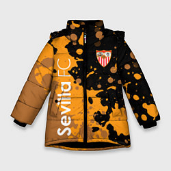 Куртка зимняя для девочки Sevilla Краска, цвет: 3D-черный