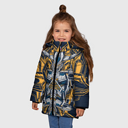 Куртка зимняя для девочки Робот-машина, цвет: 3D-светло-серый — фото 2