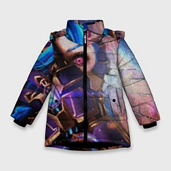 Куртка зимняя для девочки Jinx Arcane коллаж, цвет: 3D-черный