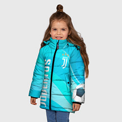 Куртка зимняя для девочки Ювентус Абстракция, цвет: 3D-красный — фото 2