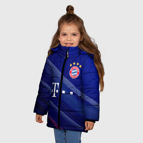 Зимняя куртка для девочки Bayern munchen Абстракция / 3D-Черный – фото 3