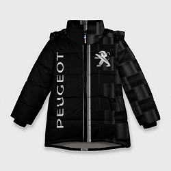 Зимняя куртка для девочки Peugeot карбон абстракция