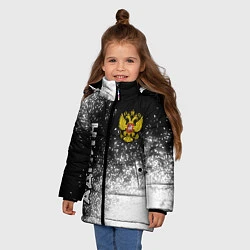 Куртка зимняя для девочки Админ из России и герб Российской Федерации: симво, цвет: 3D-черный — фото 2