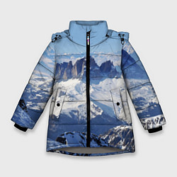 Куртка зимняя для девочки Гряда снежных вершин, цвет: 3D-светло-серый