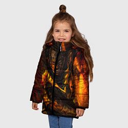 Куртка зимняя для девочки Берсерк Гатс В Огне, цвет: 3D-красный — фото 2