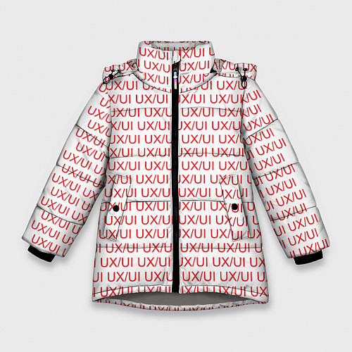 Зимняя куртка для девочки UXUI red / 3D-Светло-серый – фото 1
