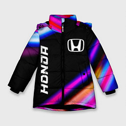 Куртка зимняя для девочки Honda speed lights, цвет: 3D-черный