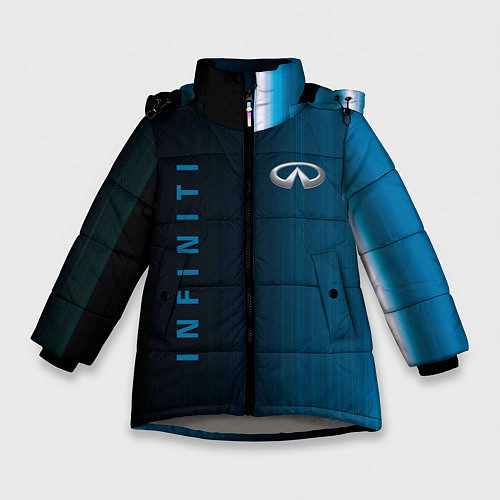 Зимняя куртка для девочки Infinity спорт абстракция / 3D-Светло-серый – фото 1