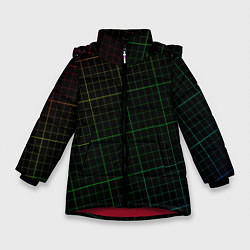Куртка зимняя для девочки Радужная сетка - текстура, цвет: 3D-красный