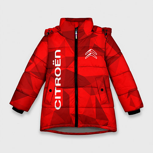 Зимняя куртка для девочки Citroёn - logo / 3D-Светло-серый – фото 1