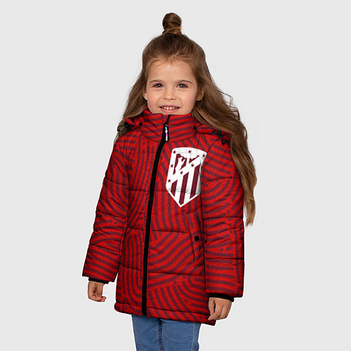 Зимняя куртка для девочки Atletico Madrid отпечатки / 3D-Черный – фото 3