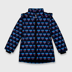 Куртка зимняя для девочки Poppy Playtime - Huggy Wuggy Pattern - без логотип, цвет: 3D-черный