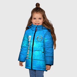 Куртка зимняя для девочки Mazda - абстракция кружки, цвет: 3D-светло-серый — фото 2