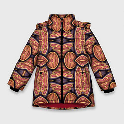 Куртка зимняя для девочки Объемная абстракция, цвет: 3D-красный