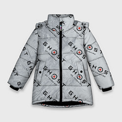 Куртка зимняя для девочки Призрак Цусимы узор, цвет: 3D-черный