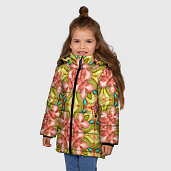 Куртка зимняя для девочки Объемный калейдоскоп с узорами, цвет: 3D-черный — фото 2
