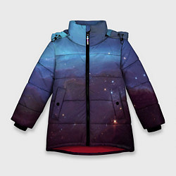 Куртка зимняя для девочки Космический дым, цвет: 3D-красный