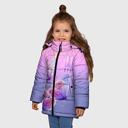 Куртка зимняя для девочки BTS красивые бабочки, цвет: 3D-черный — фото 2