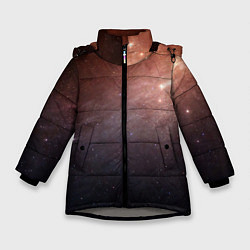 Куртка зимняя для девочки Космос из сердца, цвет: 3D-светло-серый