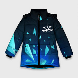 Куртка зимняя для девочки Hitman взрыв частиц, цвет: 3D-черный