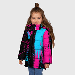 Куртка зимняя для девочки Destiny - neon gradient: по-вертикали, цвет: 3D-черный — фото 2