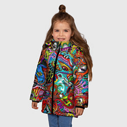 Куртка зимняя для девочки Радужная картина, цвет: 3D-светло-серый — фото 2