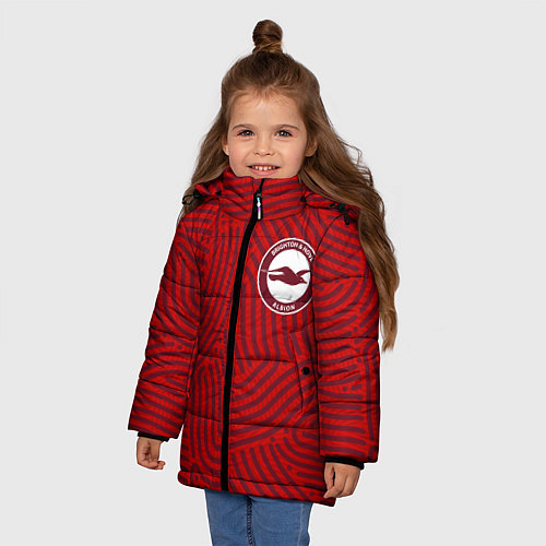 Зимняя куртка для девочки Brighton отпечатки / 3D-Красный – фото 3