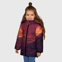 Куртка зимняя для девочки Галактический пожар, цвет: 3D-светло-серый — фото 2