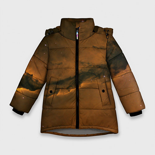 Зимняя куртка для девочки Карамельная галактика / 3D-Светло-серый – фото 1