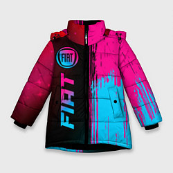 Куртка зимняя для девочки Fiat - neon gradient: по-вертикали, цвет: 3D-черный