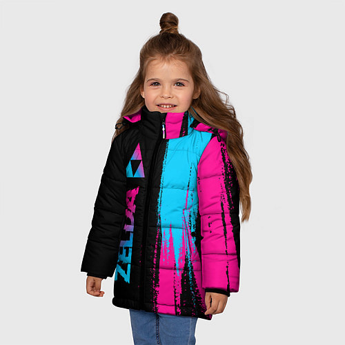 Зимняя куртка для девочки Zelda - neon gradient: по-вертикали / 3D-Черный – фото 3