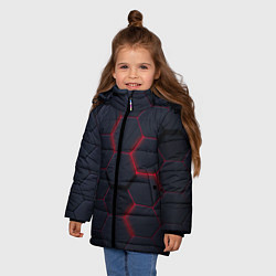 Куртка зимняя для девочки Раскаленная броня, цвет: 3D-черный — фото 2