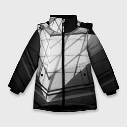 Куртка зимняя для девочки Абстрактные тени и геометрические фигуры, цвет: 3D-черный