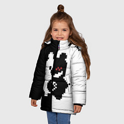 Куртка зимняя для девочки Monokuma pixel, цвет: 3D-светло-серый — фото 2