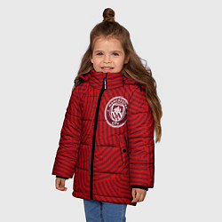 Куртка зимняя для девочки Manchester City отпечатки, цвет: 3D-красный — фото 2