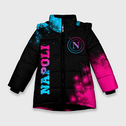 Куртка зимняя для девочки Napoli - neon gradient: надпись, символ, цвет: 3D-черный