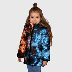 Куртка зимняя для девочки Fire and Water Огонь и вода, цвет: 3D-светло-серый — фото 2