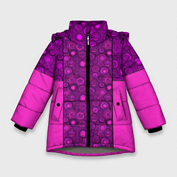 Зимняя куртка для девочки Розовый комбинированный неоновый узор