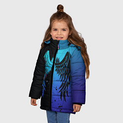 Куртка зимняя для девочки Крылья инь янь, цвет: 3D-черный — фото 2