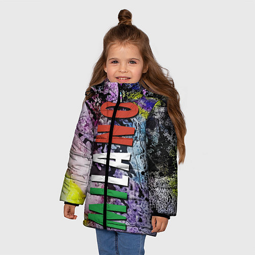 Зимняя куртка для девочки Avant-garde color texture - Milano / 3D-Красный – фото 3