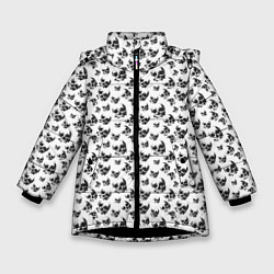 Куртка зимняя для девочки Череп без челюсти, цвет: 3D-черный