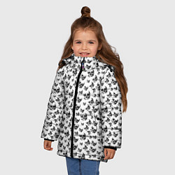Куртка зимняя для девочки Череп без челюсти, цвет: 3D-черный — фото 2