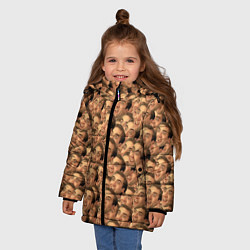 Куртка зимняя для девочки Николас Кейдж мем, цвет: 3D-черный — фото 2