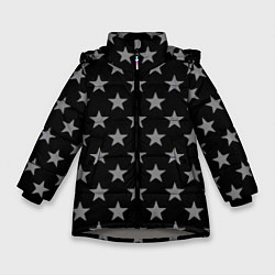 Зимняя куртка для девочки Звездный фон черный