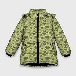 Зимняя куртка для девочки Милитари сердце пиксель