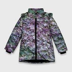 Куртка зимняя для девочки Текстура необработанного гранита, цвет: 3D-черный