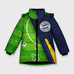 Куртка зимняя для девочки Bayern football field, цвет: 3D-черный